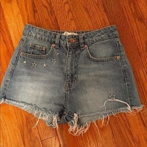 denim start shorts